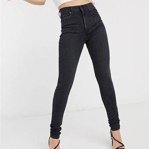 Levi’s Mile High Super Skinny Jeans in Black Size 25